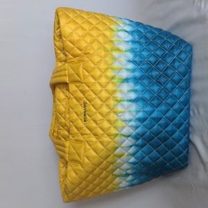 Stylish Yellow, white, and blue MZ Wallace Metro Tote